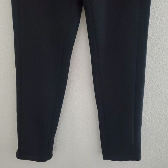 BCBGMaxAzria Pants XS Black Pique Knit Pull On Slim Straight Business Casual - Picture 3 of 11